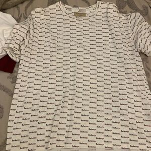 mens burberry logo t shirt—- OBO